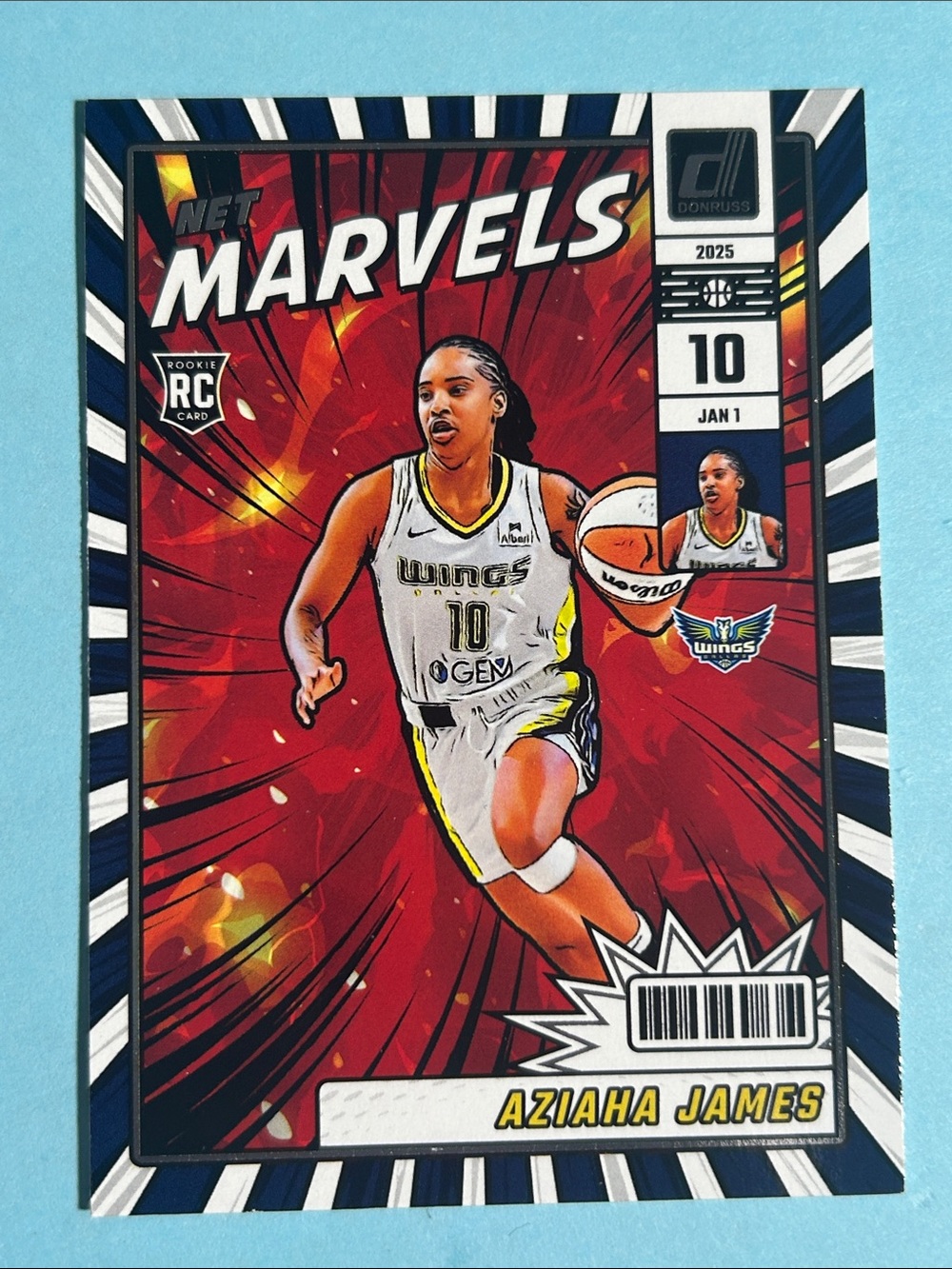 Aziaha James , Dallas Wings ,2025 Panini Net Marvels Rookie card #18
